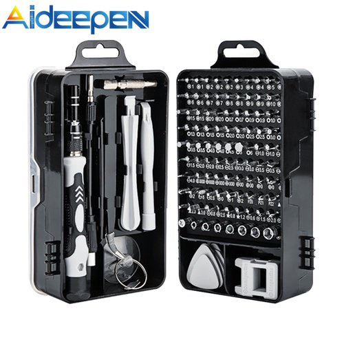 Set tua vít ADIEEPEN nam châm chính xác 115 trong 1 dành cho sửa chữa đồng hồ điện thoại máy tính