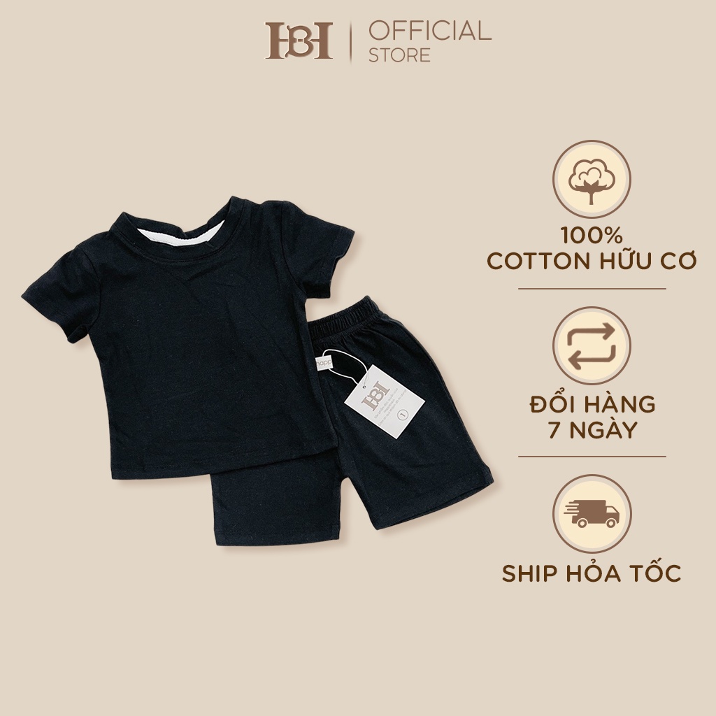 Quần Áo Bé Trai Hapiibabii Đồ Bộ Bé Gái Thun Cotton Thiết Kế Cổ Tròn Basic Cho Bé Trai Bé Gái Mặc Ở Nhà (1-10 Tuổi)