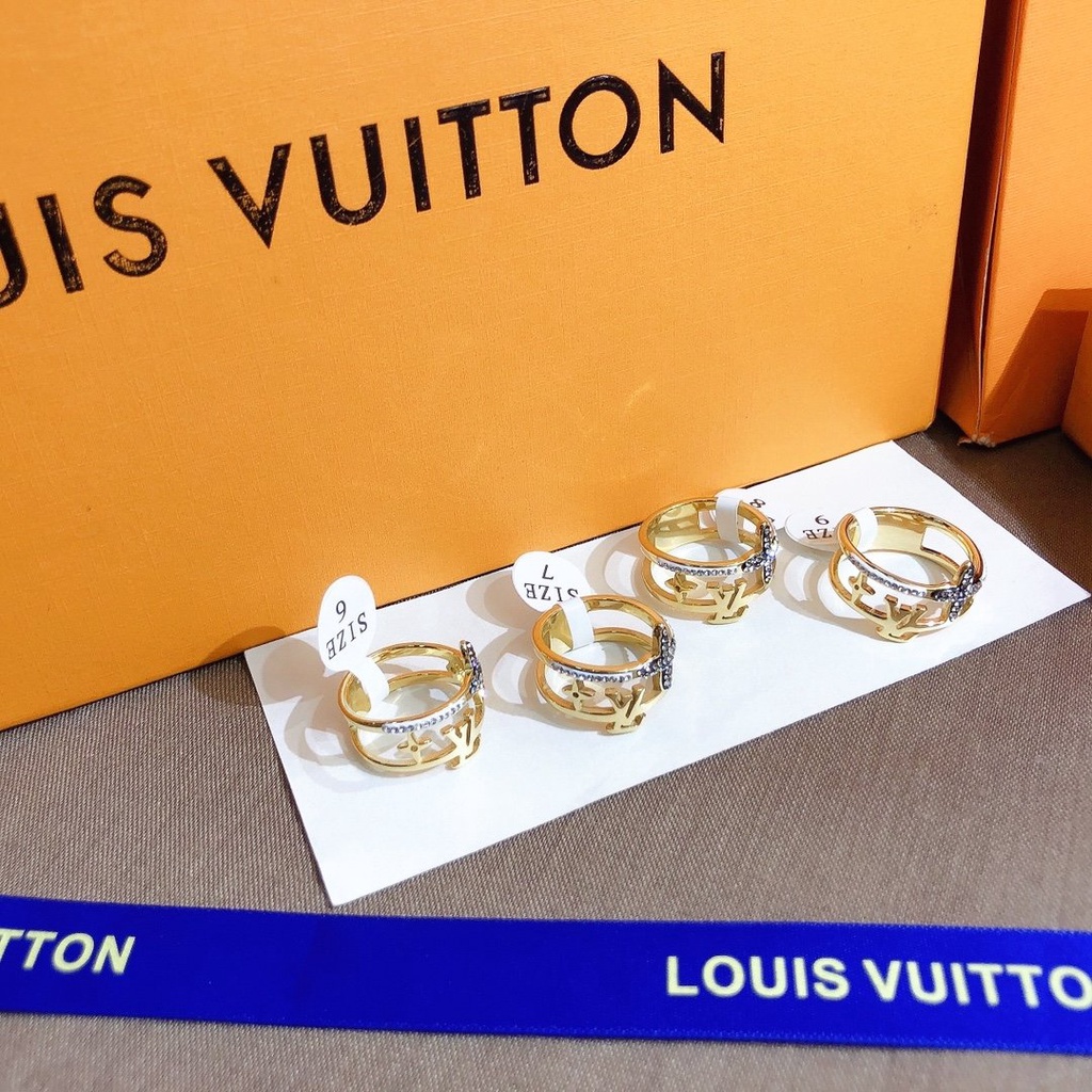 Nhẫn Louis Vuitton Phong Cách Hàn Quốc Đơn Giản Mạ Vàng / Bạc 925 Dành Cho Nữ