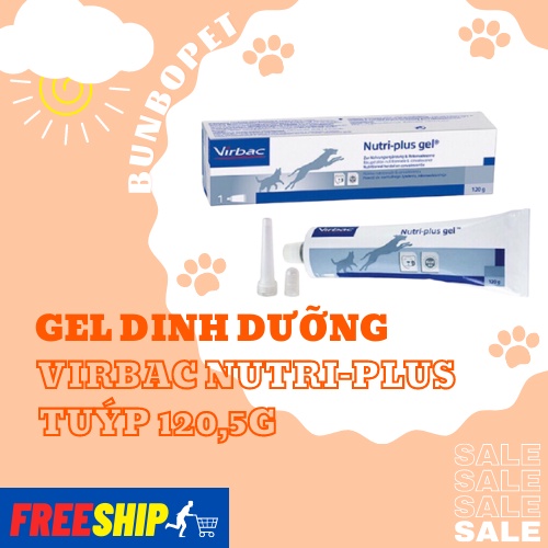 Gel Dinh Dưỡng Virbac NutriPlus Tuýp 120,5g - Dành Cho Chó Mèo Biếng Ăn, Gầy Gọc