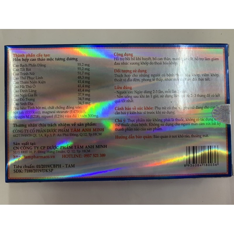 Viên Xương Khớp Liên Đăng SX2019 ĐTĐ