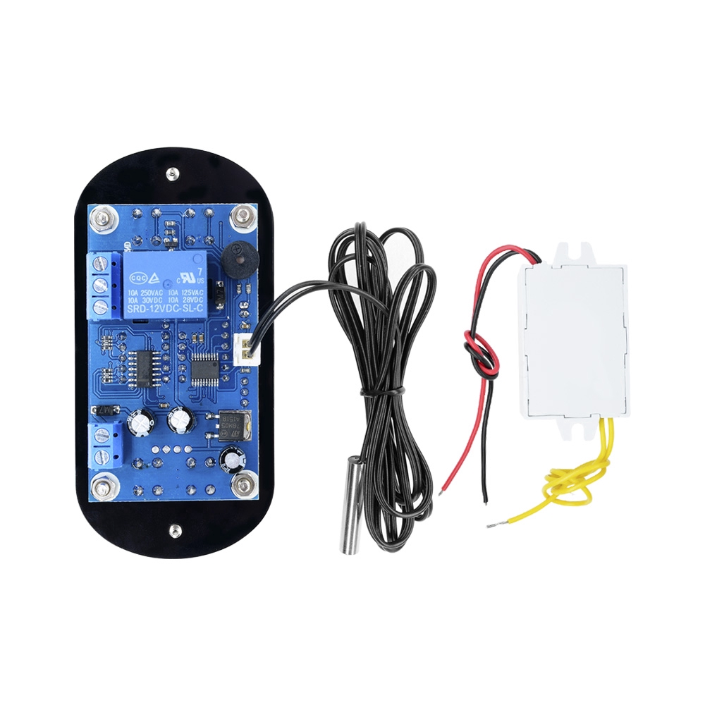 Bộ điều khiển nhiệt độ hiển thị kép W1308 10A Bộ điều khiển cảnh báo nhiệt kỹ thuật số có đầu dò