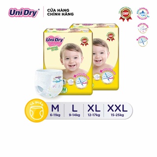 (Tặng thú bông ngẫu nhiên) 02 Tã quần siêu mỏng UniDry Ultra Thin Size M74-L68-XL62-XXL56