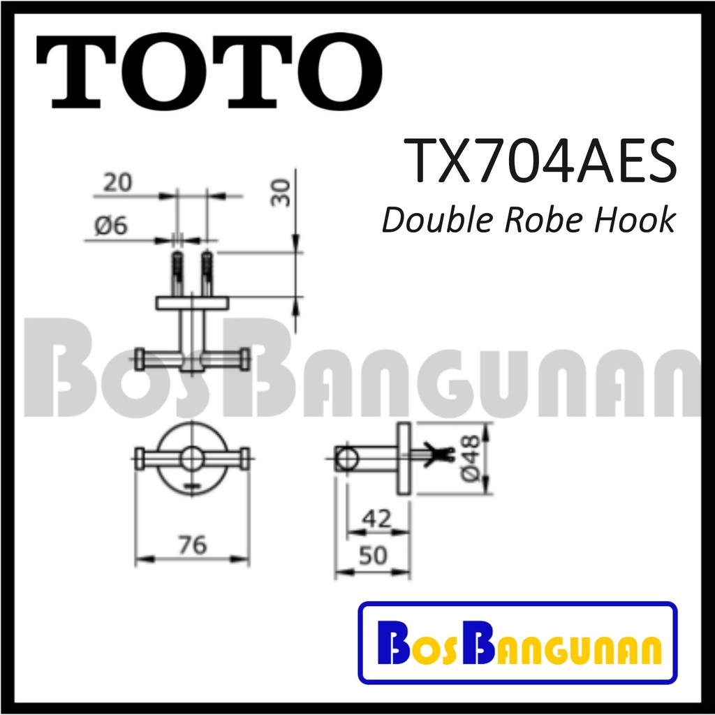 Toto Móc Treo Khăn Tx704Aes / Double Robe Toto Tx704Aes