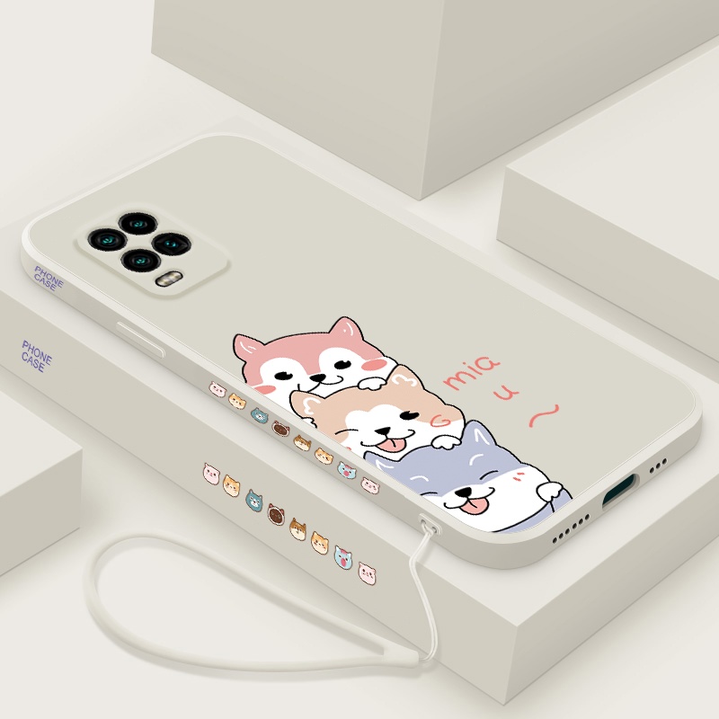 Ốp Lưng Silicon In Hình Dễ Thương Kèm Dây Đeo Cho oppo a54 a74 a94 a95 a55