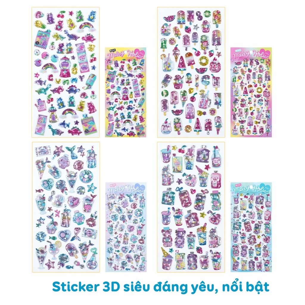 [QUÀ TẶNG] Set sticker hình dán cho bé fesson, Sticker 3d trang trí sáng tạo chủ đề mùa đông