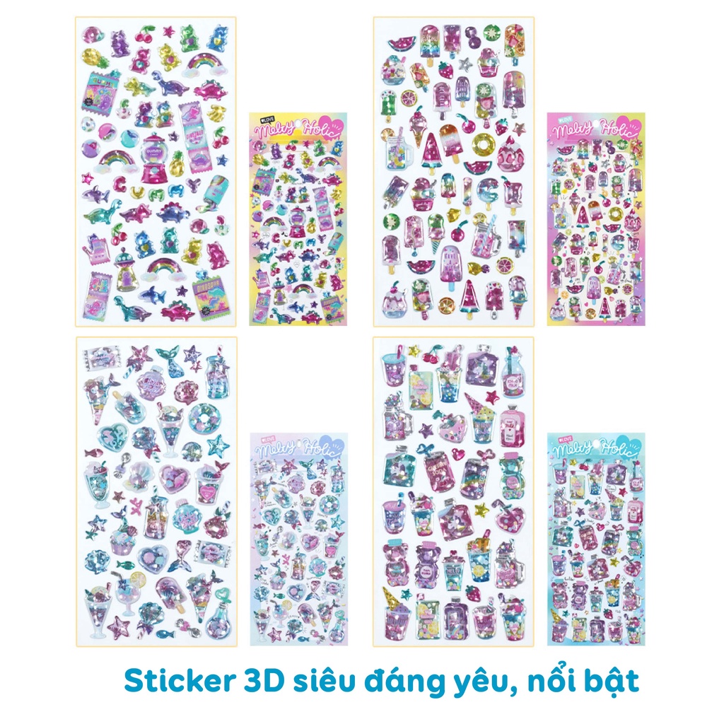 Set sticker hình dán cho bé fesson, Sticker 3d trang trí sáng tạo chủ đề mùa đông