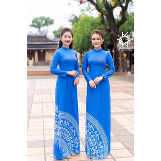 Áo dài đoàn thanh niên màu xanh thiên thanh
