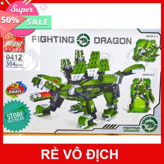 [Hot] Lego Peizhi 0412 Lắp Ráp Rồng Chiến Đấu - Fighting Dragon ( 304 Mảnh )- Có Sẵn Hàng