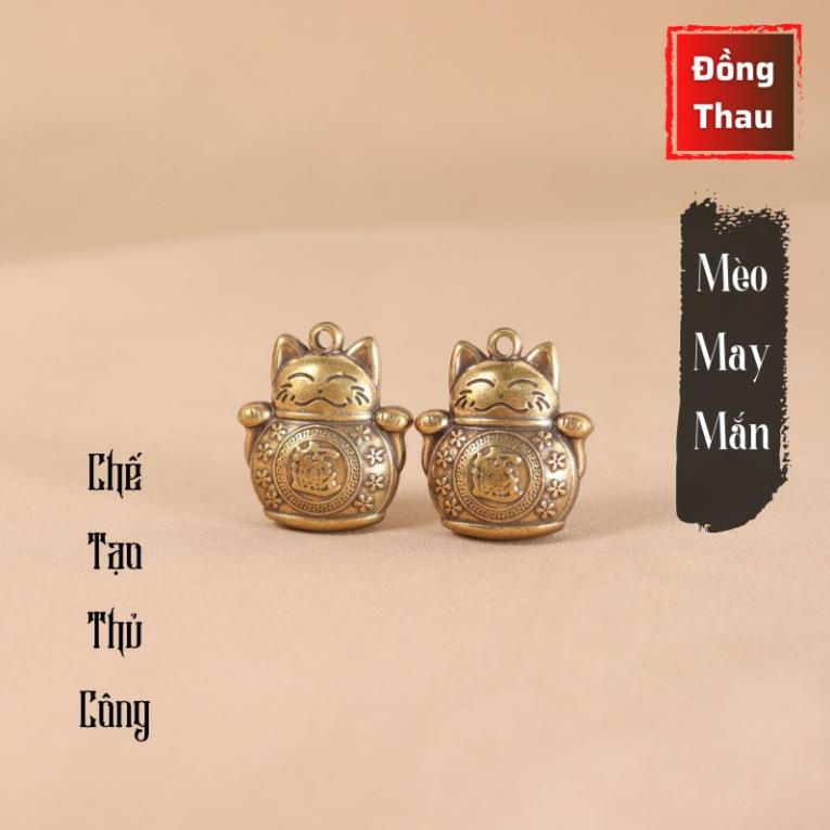 Móc Khóa Bằng Đồng Kiểu Dáng Mèo Chiêu Tài May Mắn cho Người Tuổi Mẹo, Vật phẩm Phong Thủy Tài Lộc