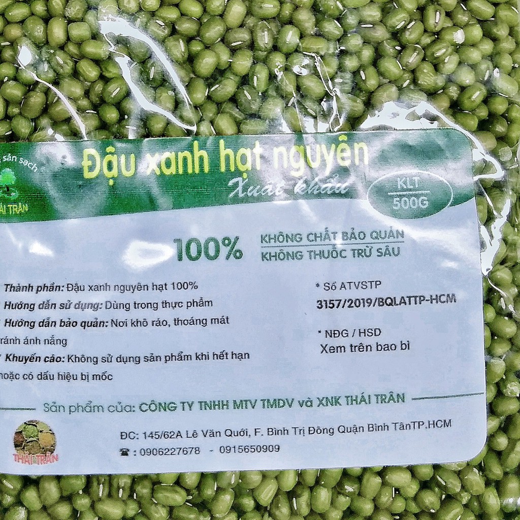 Đậu xanh hạt nguyên 500g ( Đậu làm giá vẫn thích hợp )