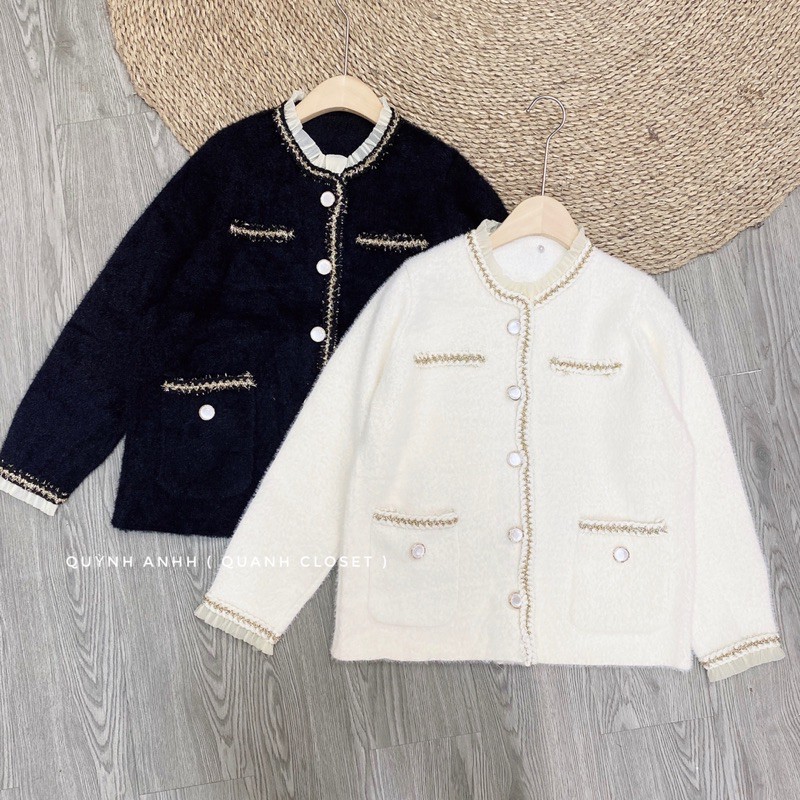 áo len cdg lông cổ nhũ