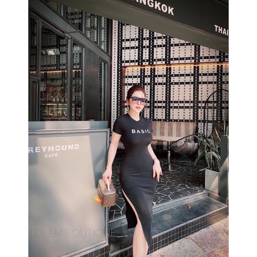 Đầm Body In Basic Xẻ Tà Sexy | BigBuy360 - bigbuy360.vn
