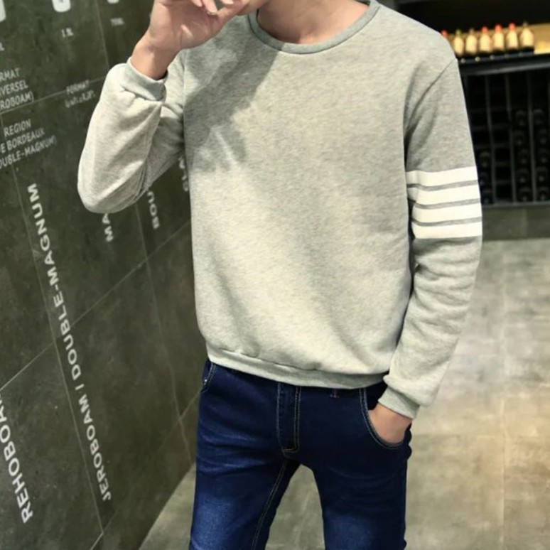 Áo Thun Nam Cổ Tròn Hàn Quốc 2 Sọc Cánh Tay đẹp 1848 dieuverygood | BigBuy360 - bigbuy360.vn