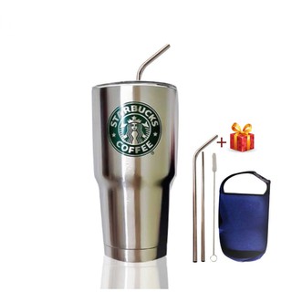 LY GIỮ NHIỆT STARBUCK Thái Lan kèm 2 ống hút inox, túi giữ nhiệt,cọ rửa ảnh thật FREESHIP (đơn trên 250)