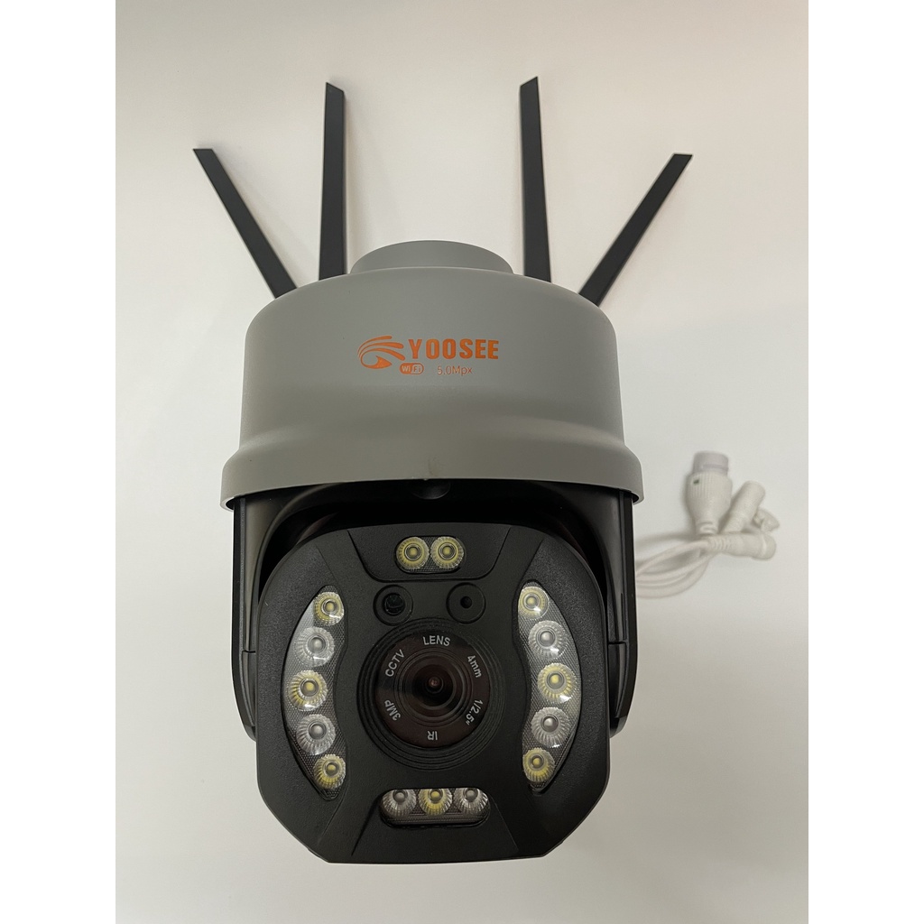 Camera wifi yoosee 4 râu 17 Led FULL HD 5.0Mpx Siêu nét chuyên dụng ngoài trời Xoay 360 BH 5 năm