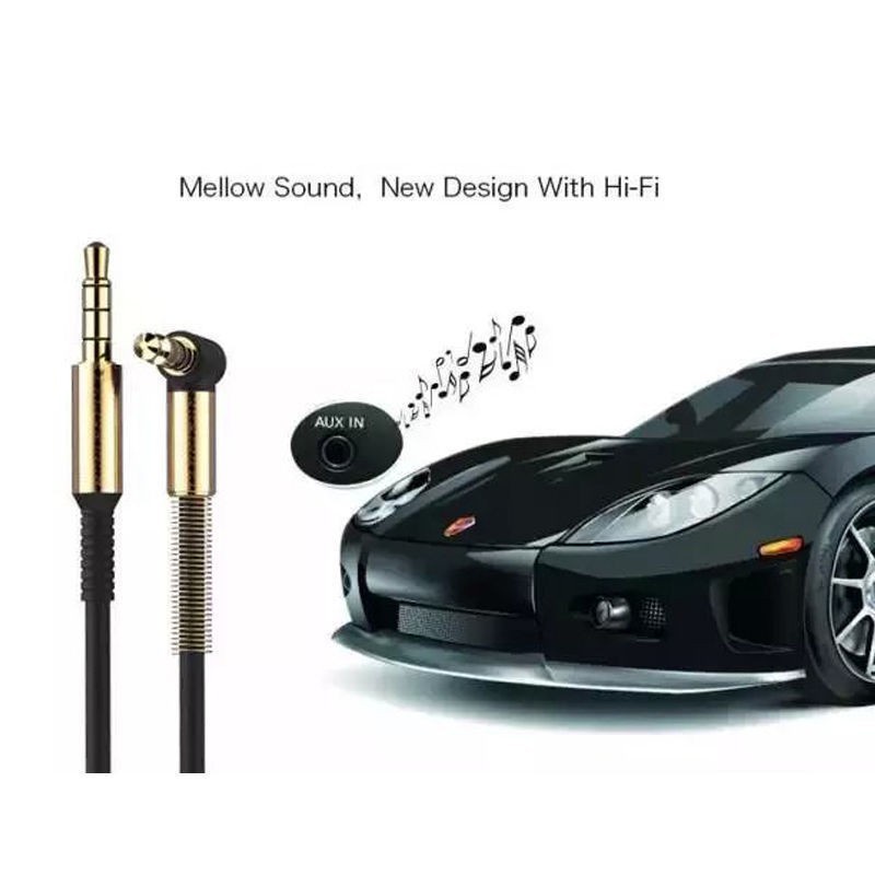 Dây Cáp Âm Thanh Nối Dài Tai Nghe Jack 3.5mm Và 90 Độ Góc Dẹt 1M