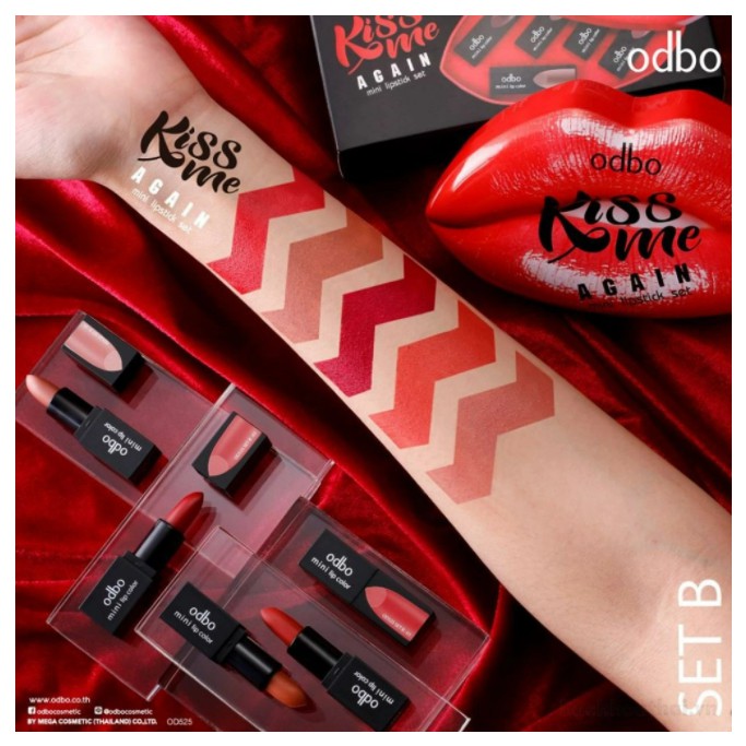 Set son 5 màu Odbo Kiss Me Again Mini Lipstick Set Thái Lan