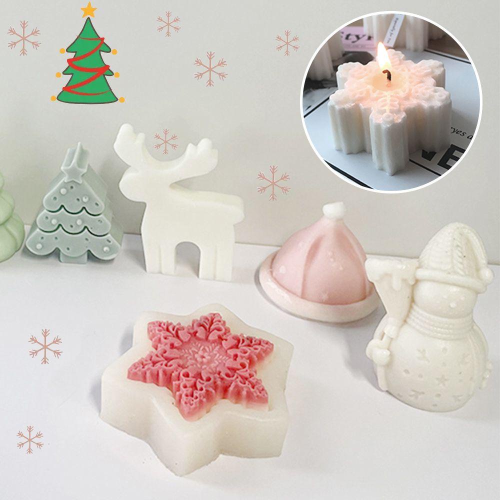 Khuôn Silicone Tạo Hình Làm Nến Hình Bông Tuyết / Bánh Gừng /