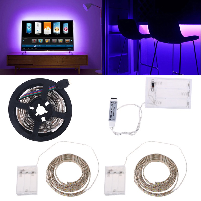 Dây Đèn LED 30 Bóng 4.5V Chống Thấm Nước 5050 RGB Sử Dụng Pin Dùng Trang Trí Lưng TV