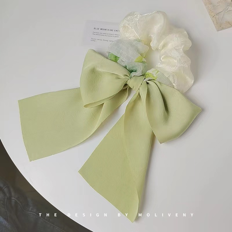Dây Buộc Tóc Thắt Nơ Ruy Băng Bản Lớn Thanh Lịch Phong Cách Hàn Quốc Cho Nữ
