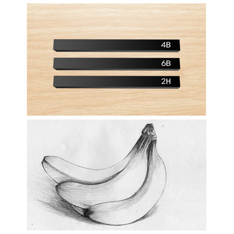 Bộ 6 cây bút chì nén bằng than dùng vẽ tranh chuyên nghiệp