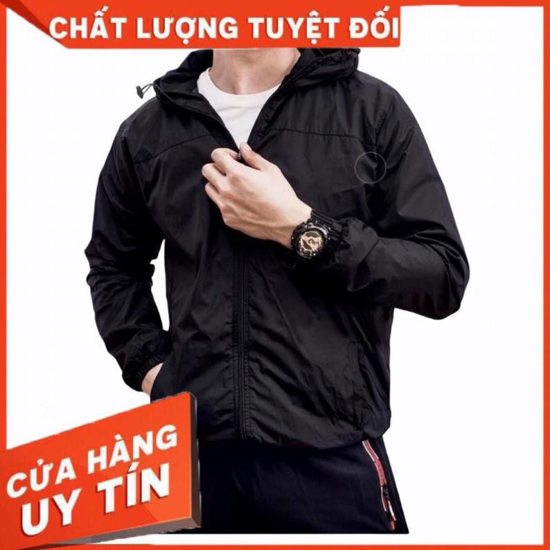 Giá Đặc Biệt - Áo Gió Nam Hai Lớp Chống Nước - Gió Vân Nổi - Big Size - Túi Đựng kèm