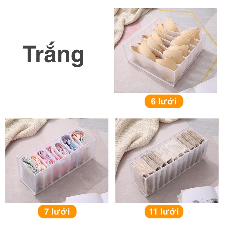 SUPO DEPOT - hộp đựng đồ lót giỏ đựng đồ gấp gọn tủ quần áo ngăn kéo 6/7/11 ngăn BDC057