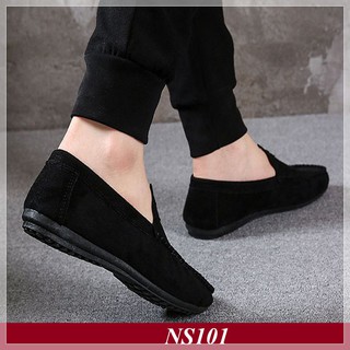 NS101 - Giày Lười Nam Hàn Quốc Màu Đen