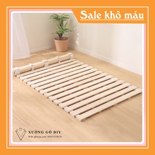 Giường cuộn trải sàn thông minh 1m2 ⚡SALE SẬP SÀN ⚡ Gỗ Thông tự nhiên, đều màu, bền chắc