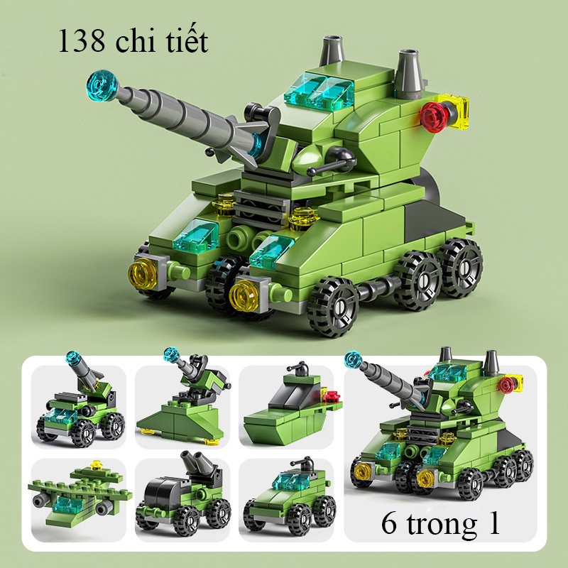 Đồ chơi lắp ráp xe cứu hỏa, cánh sát, máy bay trực thăng, cứu thương, xe công trình nhiều chi tiết