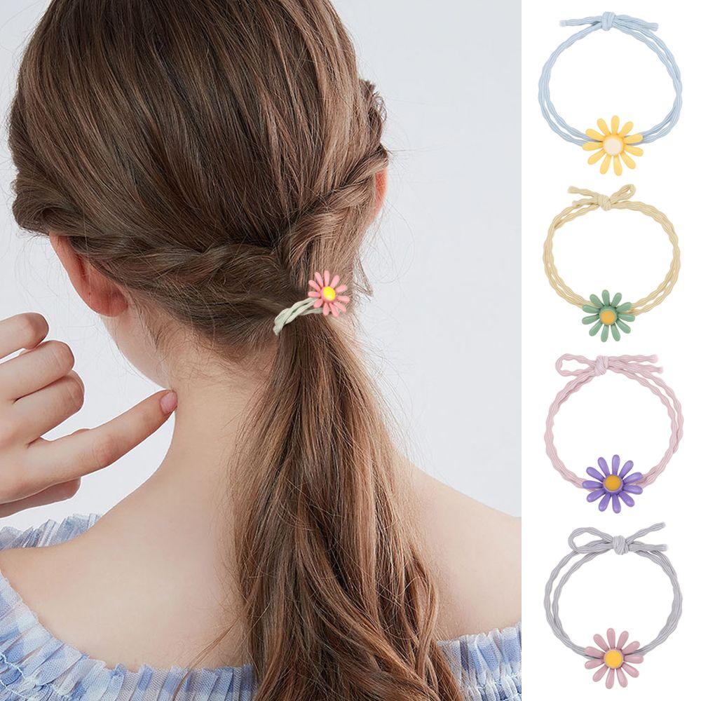 OSIER1 Dây Cột Tóc Co Giãn Đính Hoa Cúc Xinh Xắn Cho Nữ