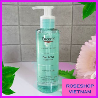 Sữa Rửa Mặt Eucerin Cho Da Dầu Mụn Eucerin Pro ACNE Solution Cleansing Gel 200ml Acne Oil Control Pro Acne
