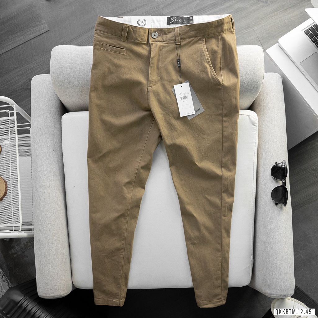 Quần dài nam chất liệu kaki mềm mịn, dễ phối đồ, form slim fit tôn dáng