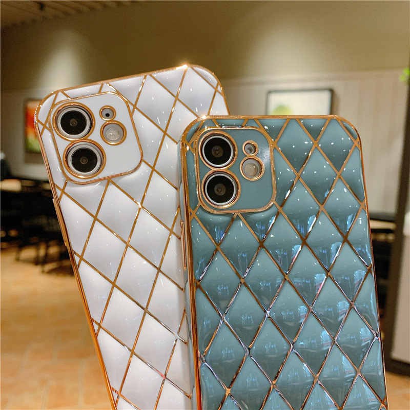 Ốp lưng iphone, Kim cương mạ vàng ,viền vuông giả ip 12,ip11, 11 Pro Max, 12Promax