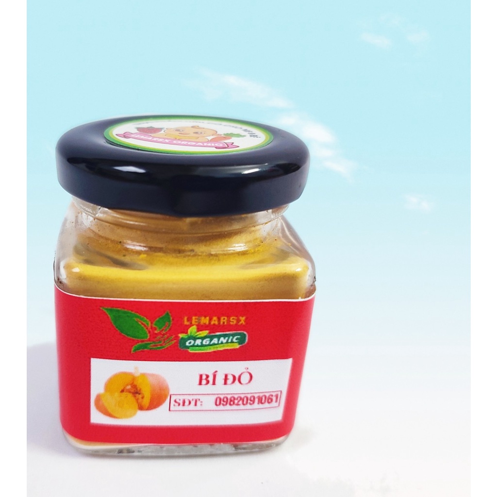 Bột Bí Đỏ Hữu Cơ Sấy Lạnh Nguyên Chất 90gram Cho Bé Ăn Dặm