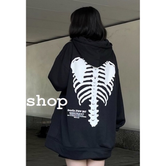 Áo hoodie Xương the white