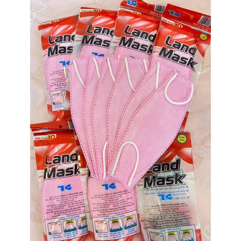 Khẩu trang hàn quốc landmaks 3d kf94 - HỒNG (gói 6c)