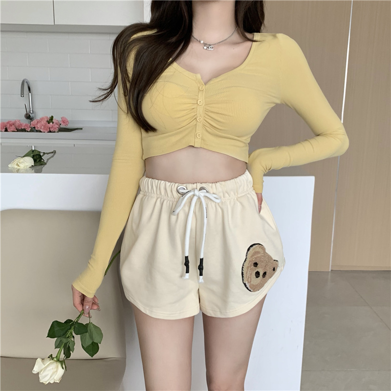 Áo Khoác Cardigan Ngắn Màu Vàng Thời Trang Cho Nữ