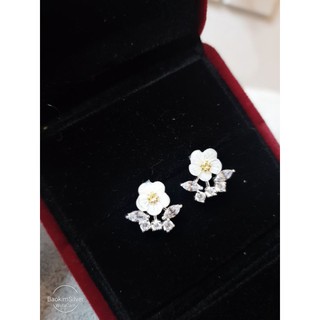 Bông tai bạc 925 đá xà cừ cao cấp.