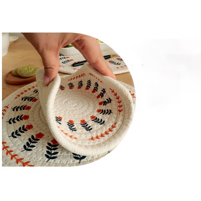 THẢM CÓI / THẢM LỤC BÌNH / tấm lót cách nhiệt cotton họa tiết decor bàn ăn. phụ kiện trang trí chụp ảnh
