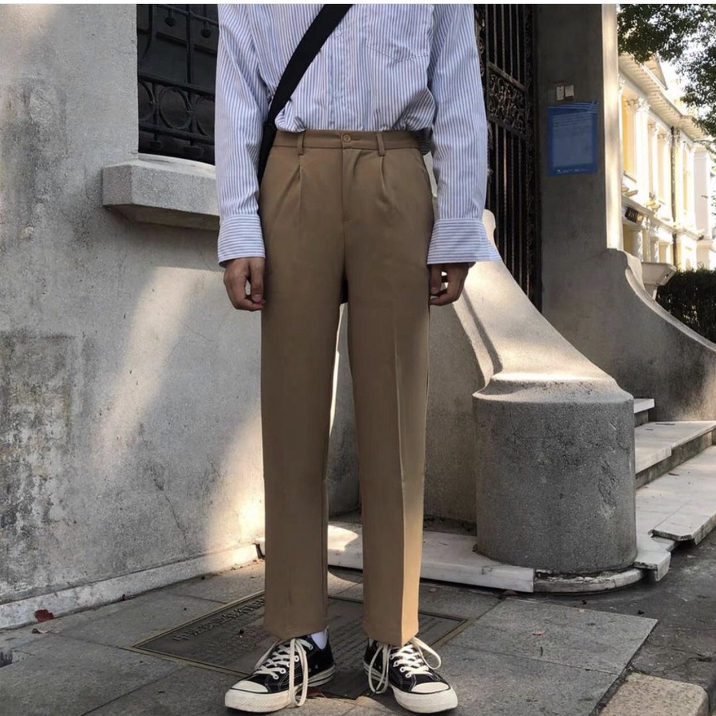 Quần Âu Vải Tuyết Mưa Hàn Quốc 3 Màu Basic Streetwear, Quần Tây Ống Suông Dài Trẻ Trung Năng Động Dành Cho Nam Nữ(QAX01)
