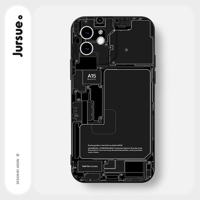 Ốp lưng JURSUE mềm chống bẩn hình độc lạ đen Cho iPhone 16 15 14 13 12 11 Pro Max SE 2020 X XR XS ip 8 7 Plus Y2233