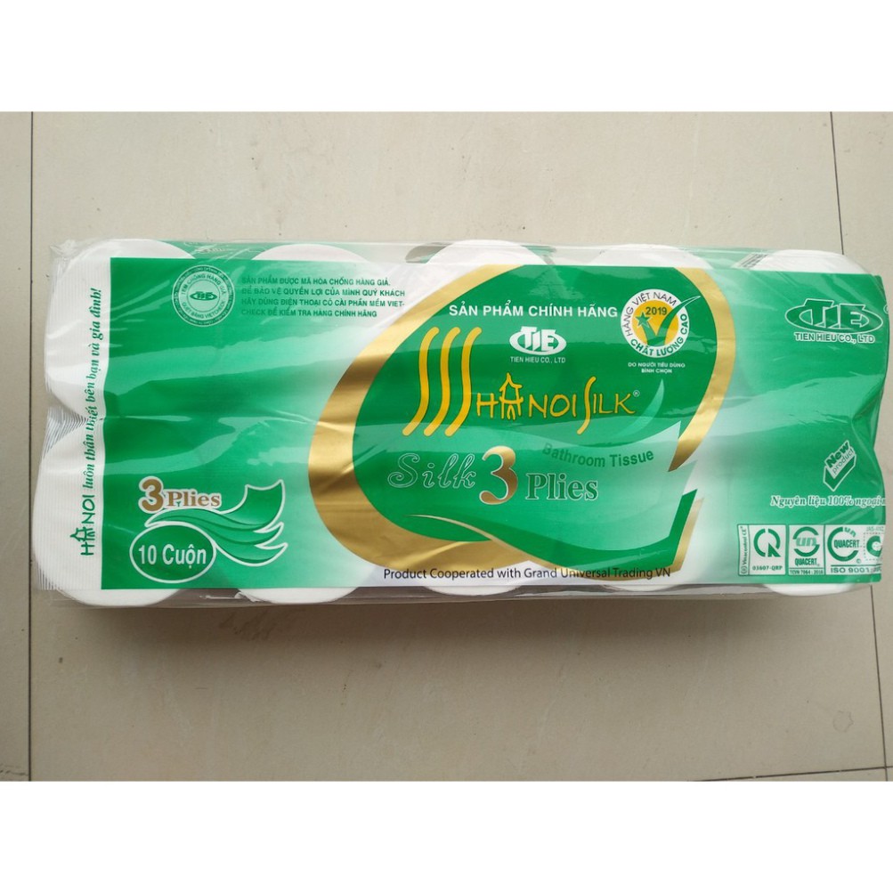 Giấy Vệ Sinh Hà Nội Không Lõi 3 Lớp,10 Cuộn