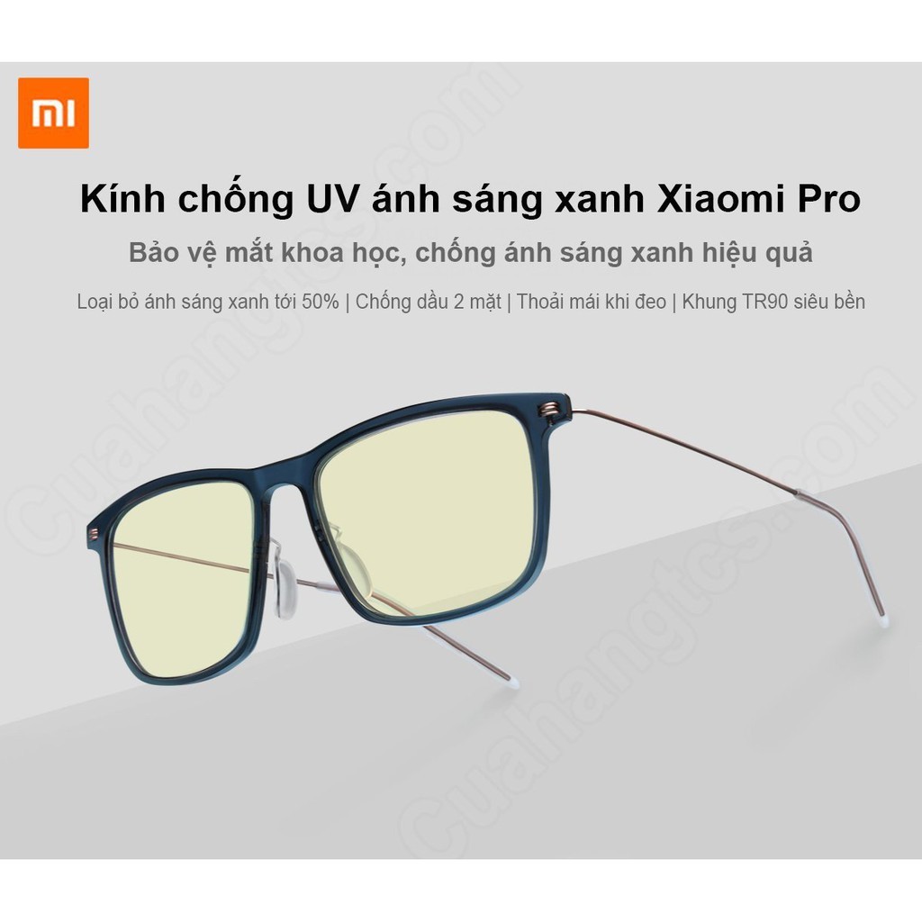 Mắt kính chống tia UV, ánh sáng xanh Mijia Pro HMJ02TS -Mắt kính chống ánh sáng xanh TS Xiaomi FU006 - Minh Tín Shop