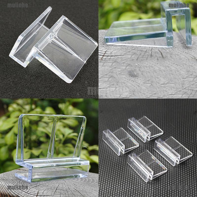 Mul❤ Set 4 Kẹp Kính Bể Cá Bằng Nhựa Trong Suốt Kích Thước 6 / 8mm