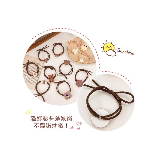 Buộc tóc hoạ tiết hình gấu dễ thương, buộc tóc xinh cho bé gái