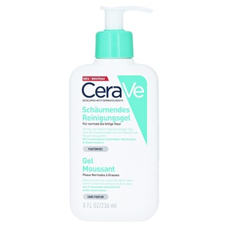 Sữa rửa mặt dịu nhẹ loại bỏ mụn, tẩy sạch lớp trang điểm Cerave Schaumendes Reinigungsgel 236ml dành cho da dầu