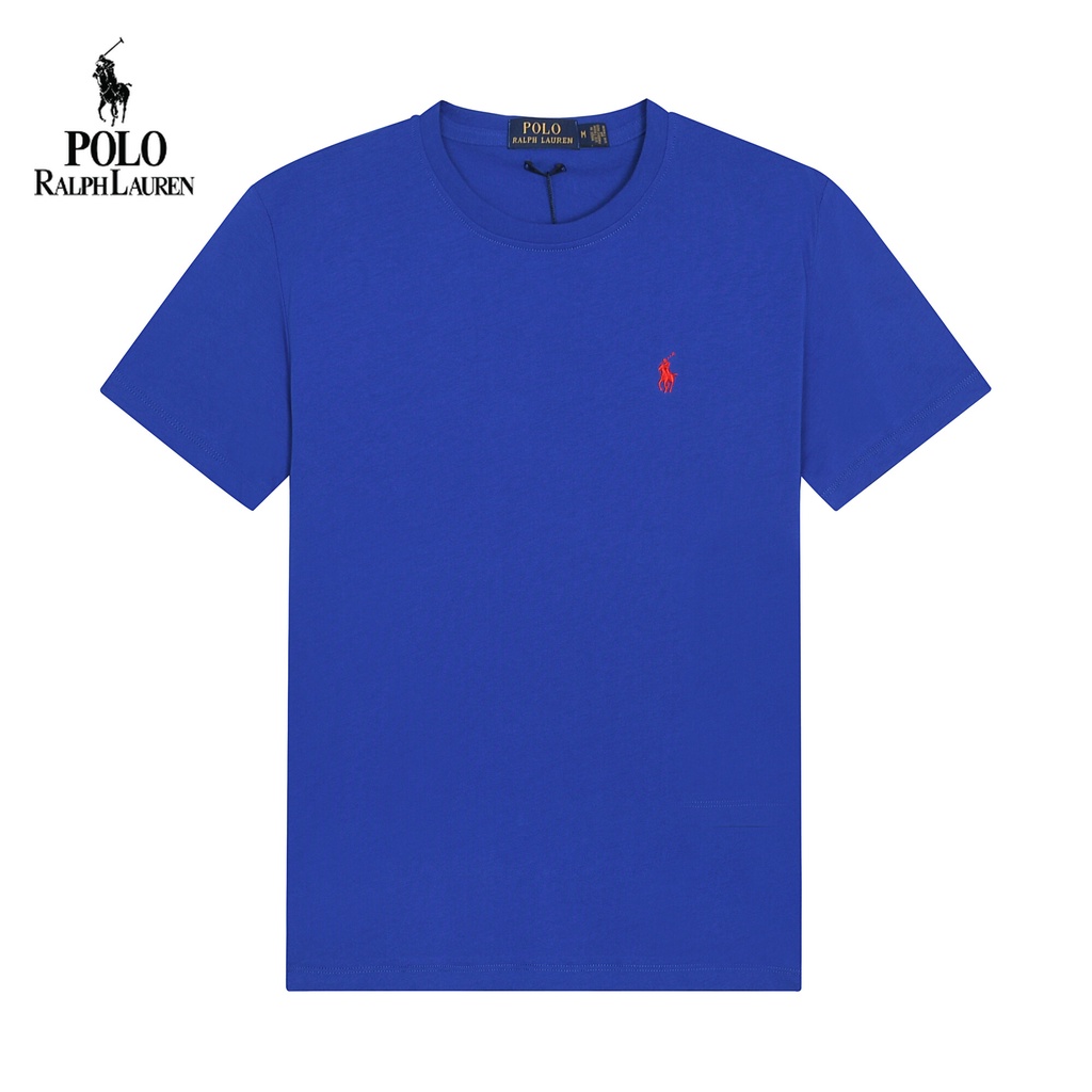 Áo Thun Cổ Tròn Màu Trơn In Logo Ralph Lauren Thời Trang Mùa Hè Chất Lượng Cao 2022 Cho Nam