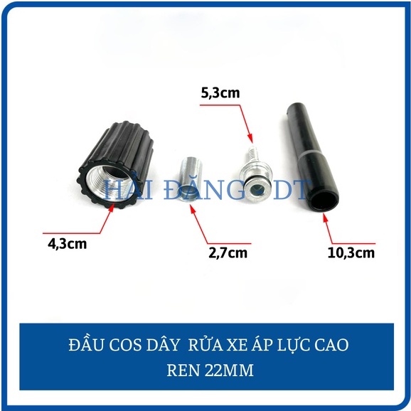 Đầu cos ren trong 22mm cho dây rửa xe áp lực cao